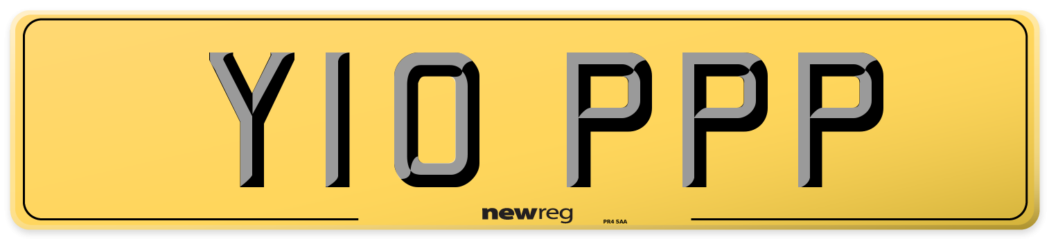 Y10 PPP Rear Number Plate