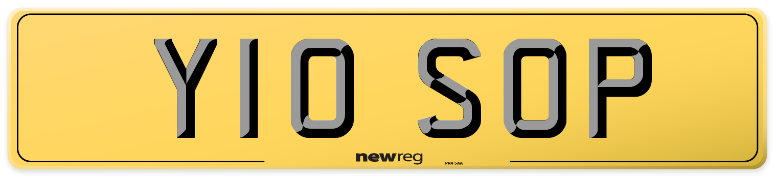 Y10 SOP Rear Number Plate