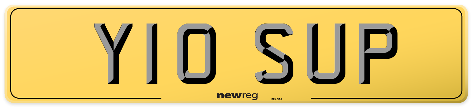Y10 SUP Rear Number Plate