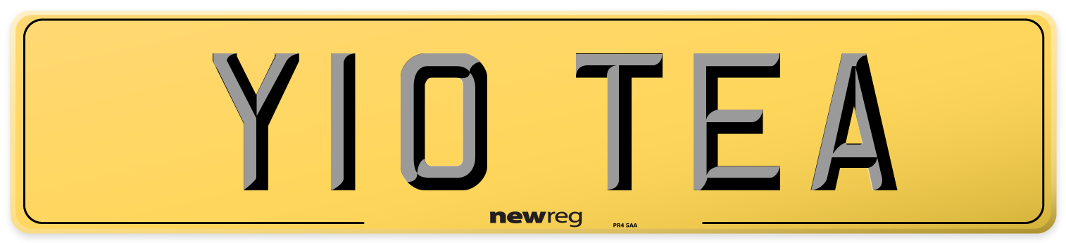 Y10 TEA Rear Number Plate