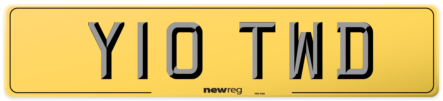 Y10 TWD Rear Number Plate