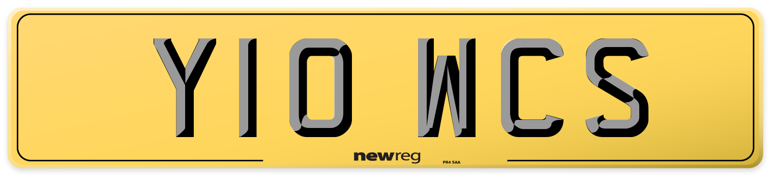 Y10 WCS Rear Number Plate