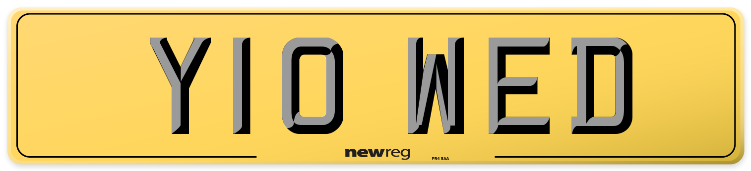 Y10 WED Rear Number Plate