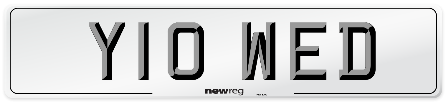 Y10 WED Front Number Plate