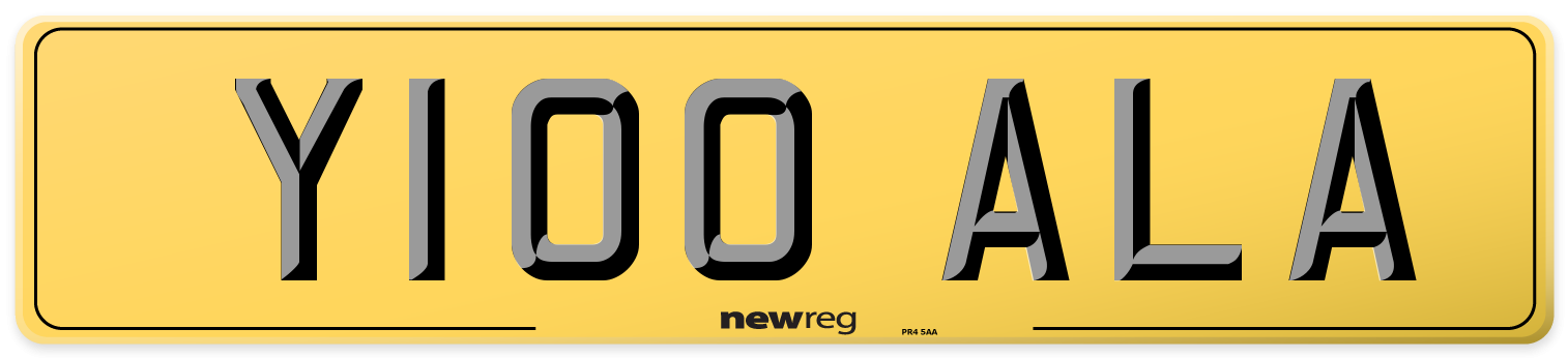 Y100 ALA Rear Number Plate
