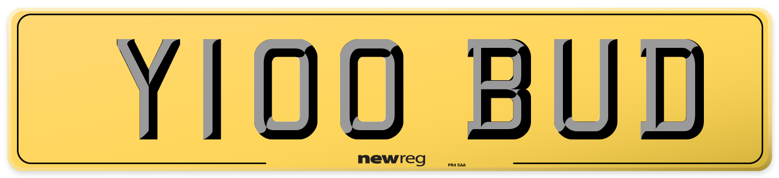 Y100 BUD Rear Number Plate