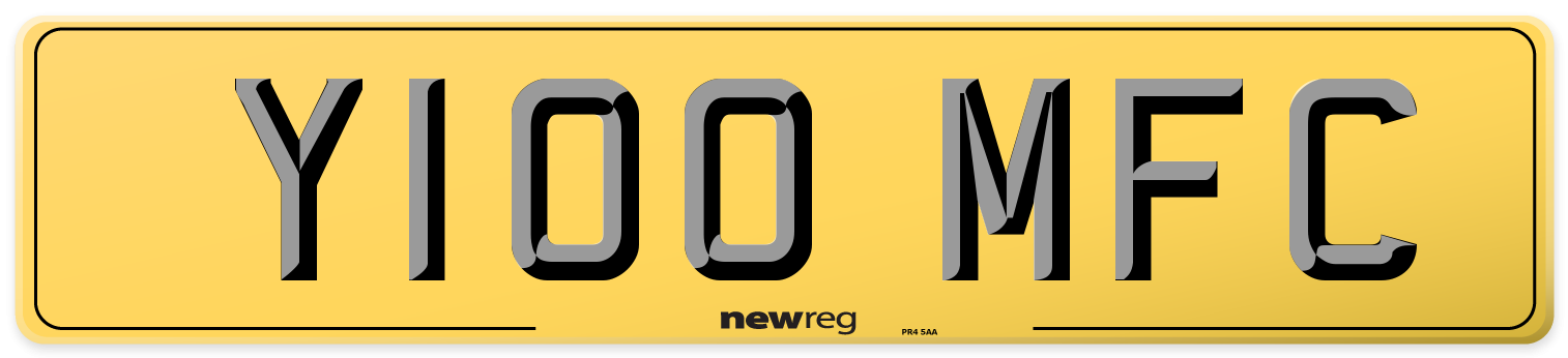 Y100 MFC Rear Number Plate