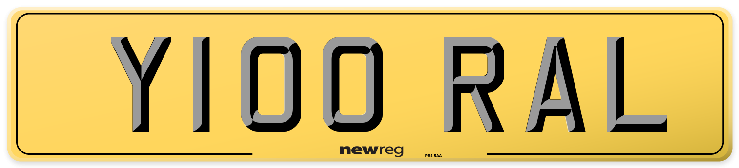 Y100 RAL Rear Number Plate