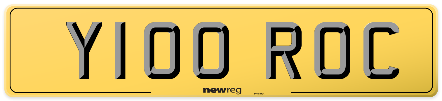 Y100 ROC Rear Number Plate