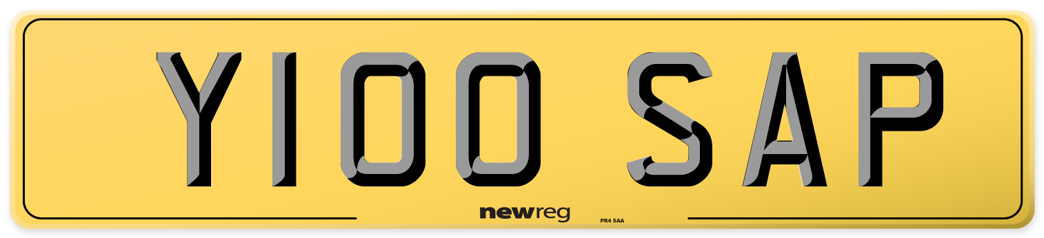 Y100 SAP Rear Number Plate