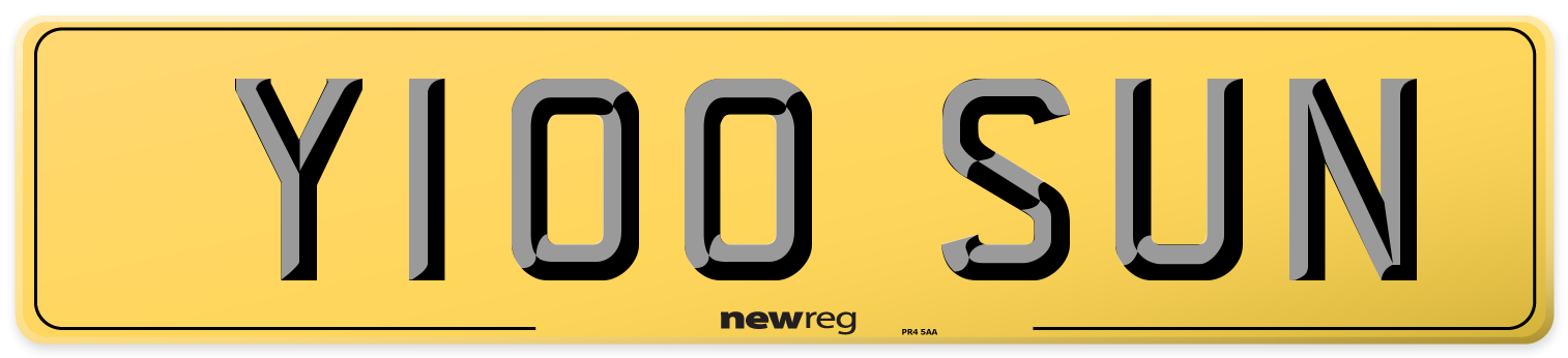 Y100 SUN Rear Number Plate