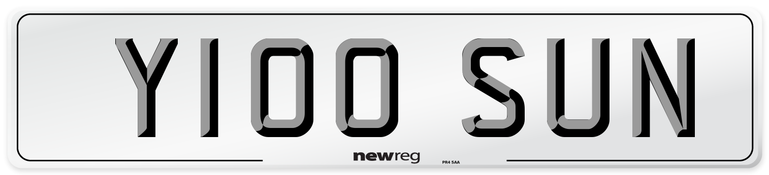 Y100 SUN Front Number Plate
