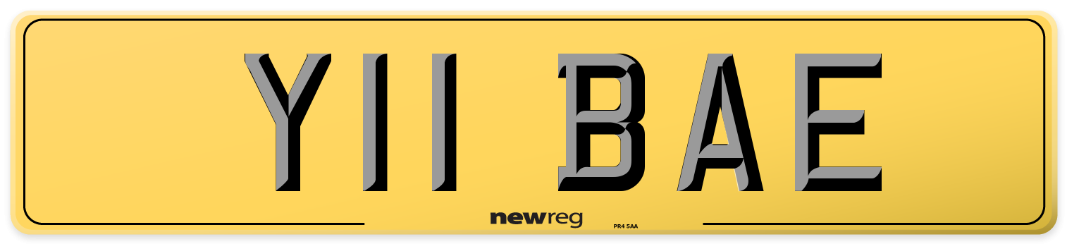 Y11 BAE Rear Number Plate