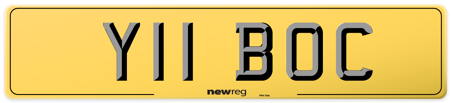 Y11 BOC Rear Number Plate