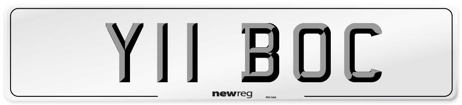 Y11 BOC Front Number Plate