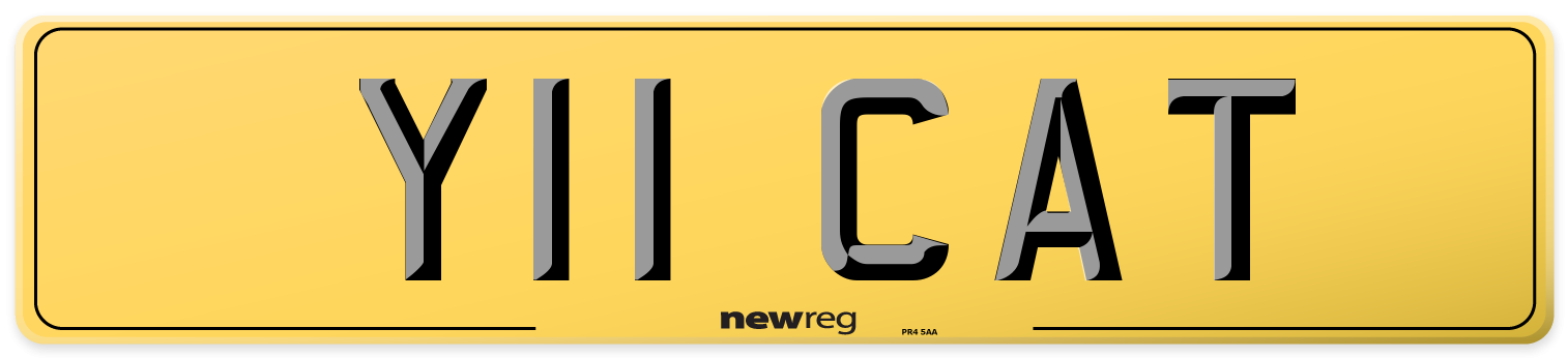Y11 CAT Rear Number Plate