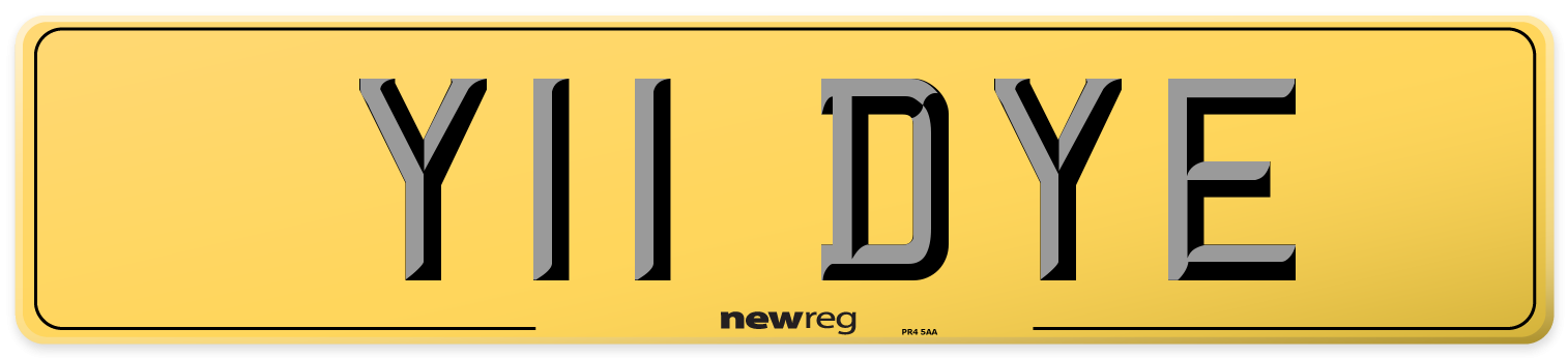 Y11 DYE Rear Number Plate