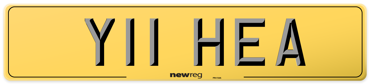 Y11 HEA Rear Number Plate