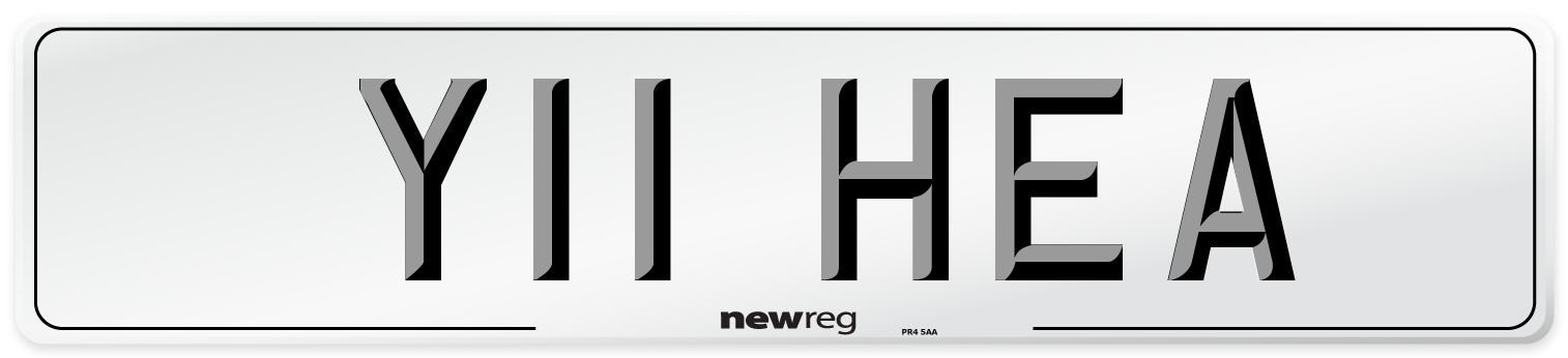 Y11 HEA Front Number Plate
