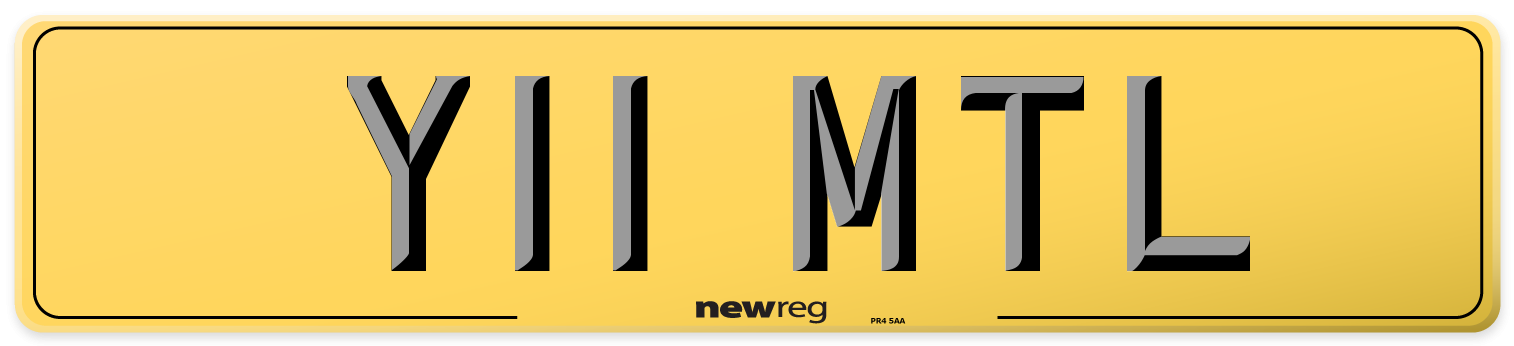 Y11 MTL Rear Number Plate
