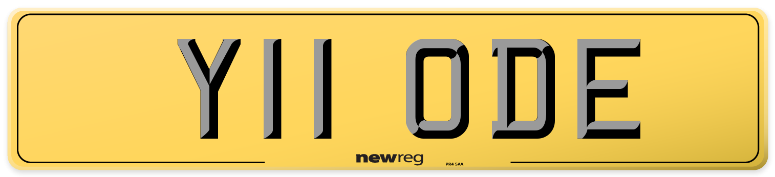 Y11 ODE Rear Number Plate