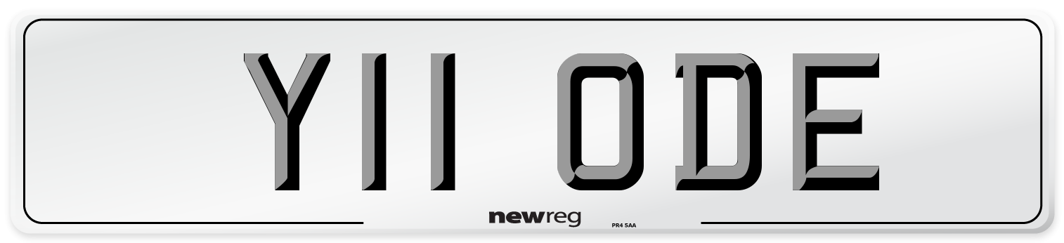 Y11 ODE Front Number Plate