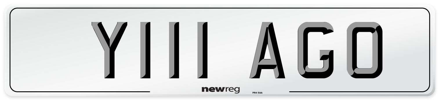 Y111 AGO Front Number Plate