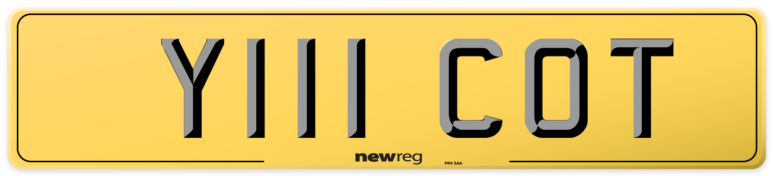 Y111 COT Rear Number Plate