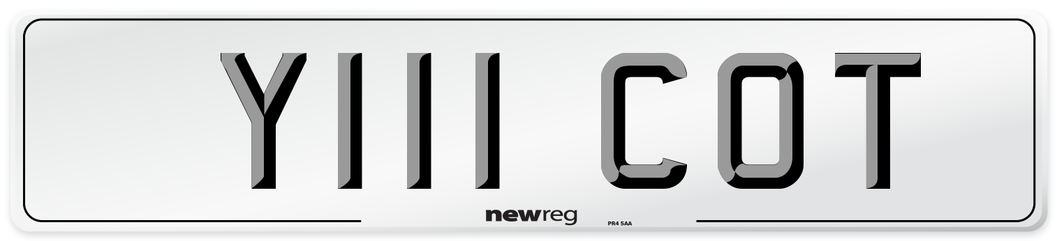 Y111 COT Front Number Plate