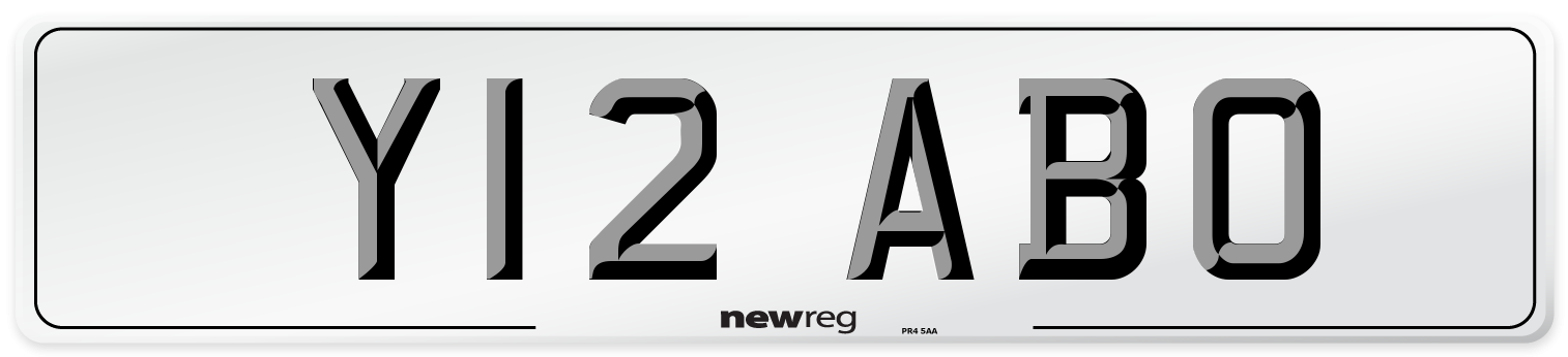 Y12 ABO Front Number Plate
