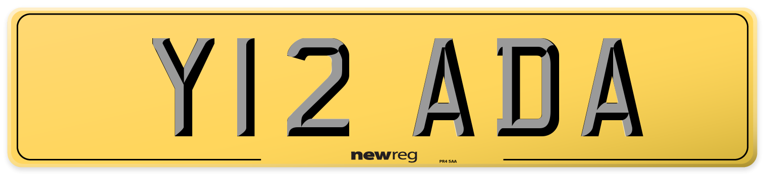 Y12 ADA Rear Number Plate