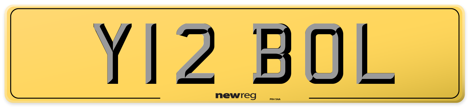 Y12 BOL Rear Number Plate