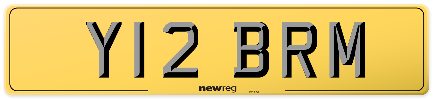 Y12 BRM Rear Number Plate