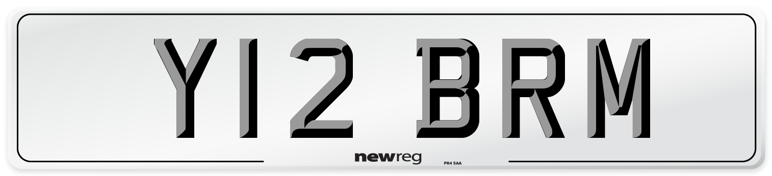 Y12 BRM Front Number Plate