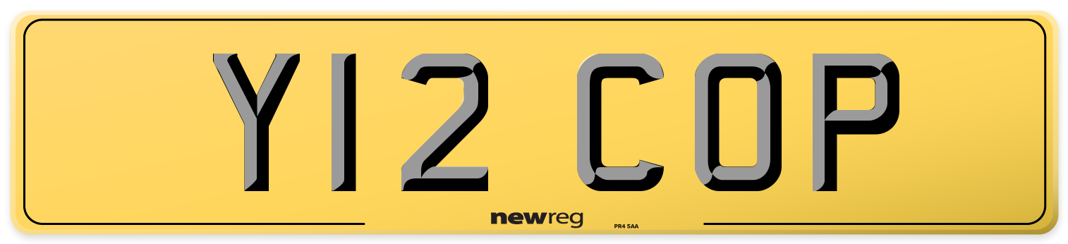 Y12 COP Rear Number Plate