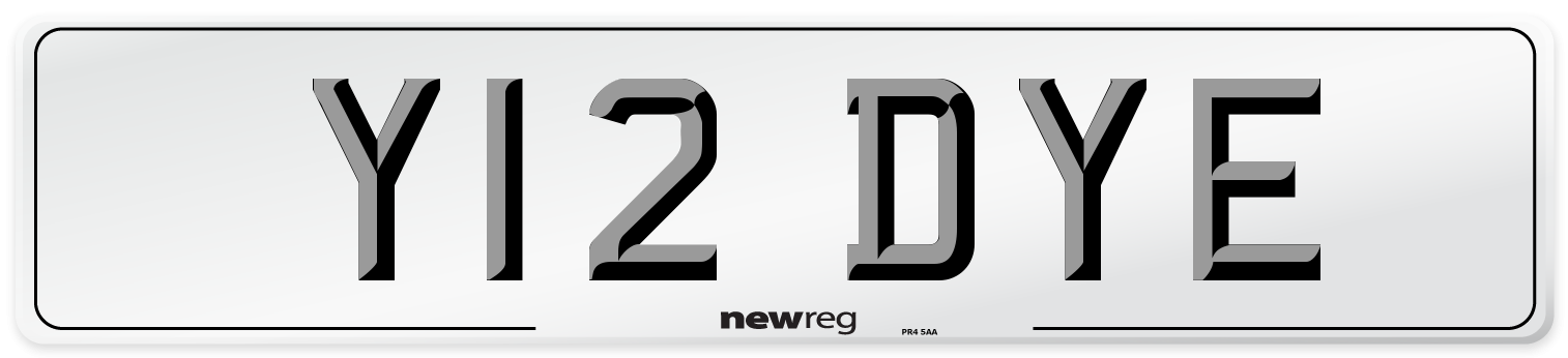 Y12 DYE Front Number Plate