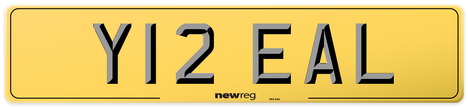 Y12 EAL Rear Number Plate