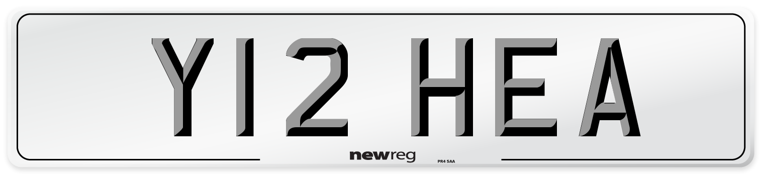 Y12 HEA Front Number Plate