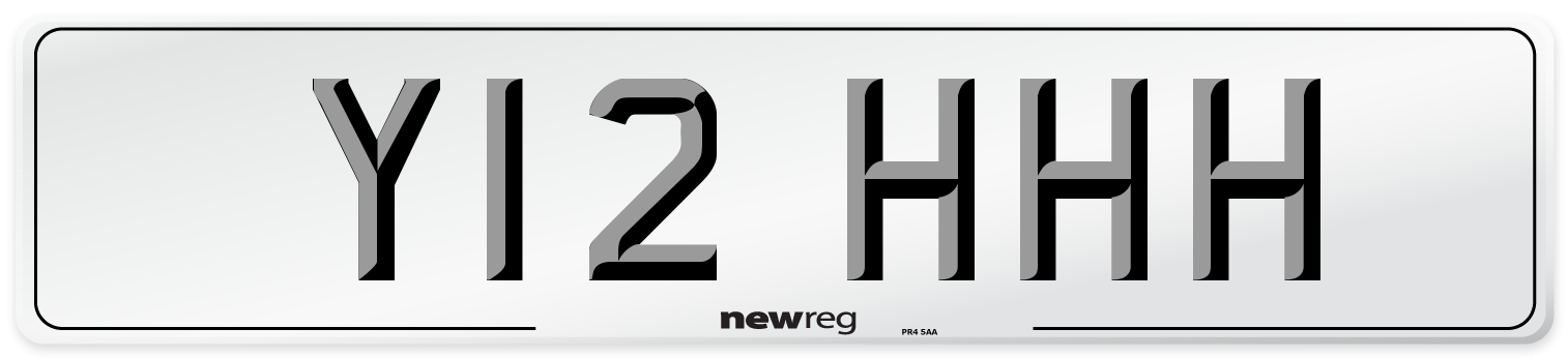 Y12 HHH Front Number Plate