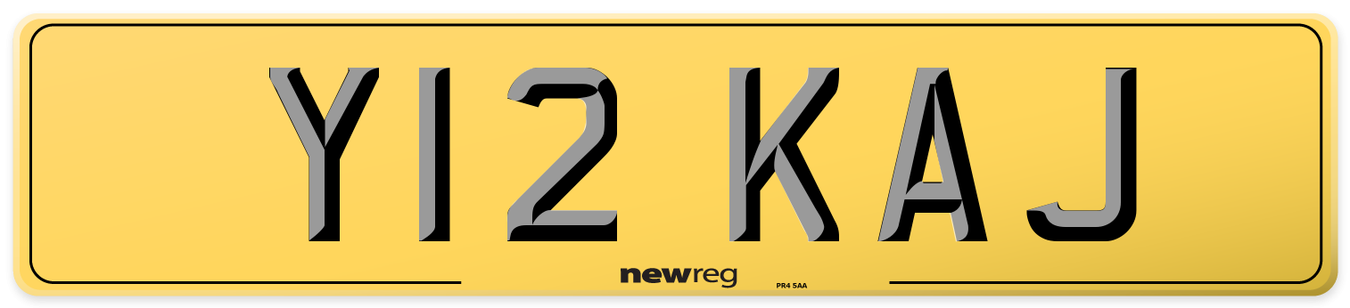 Y12 KAJ Rear Number Plate