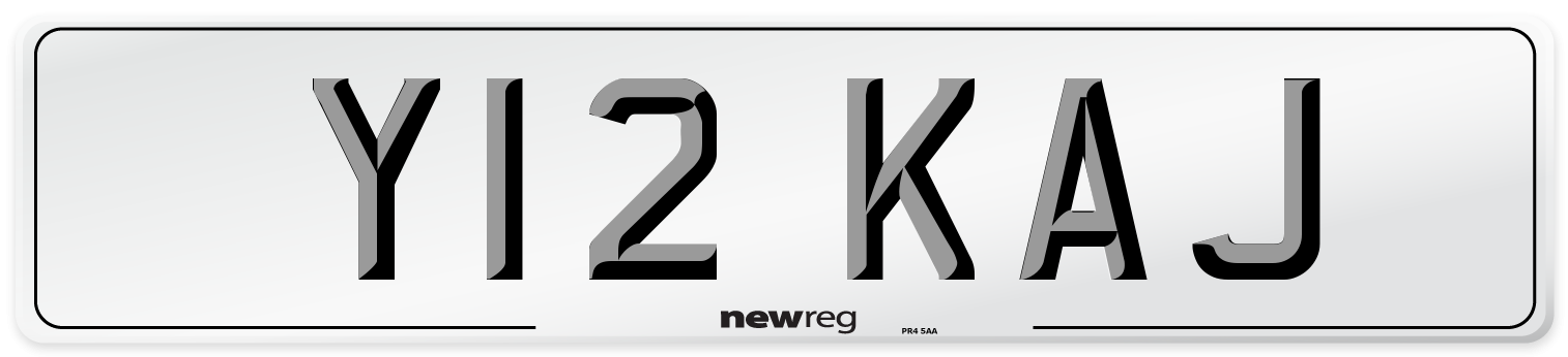Y12 KAJ Front Number Plate
