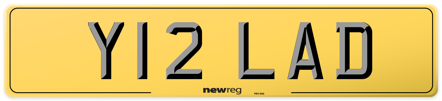Y12 LAD Rear Number Plate