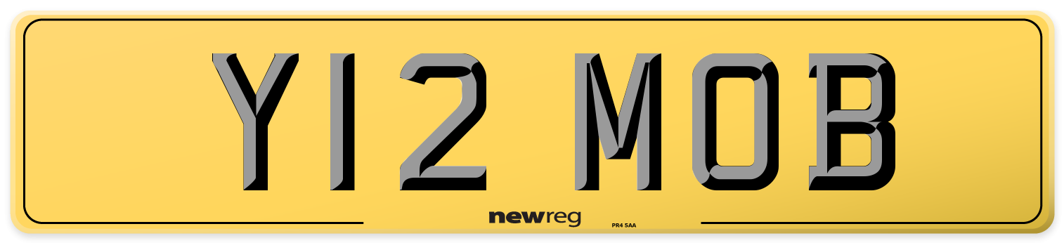 Y12 MOB Rear Number Plate