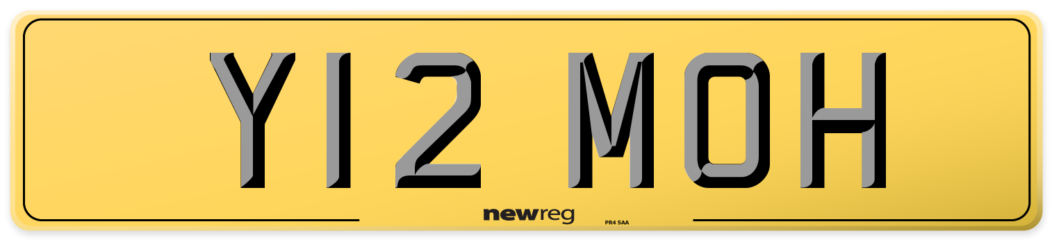 Y12 MOH Rear Number Plate