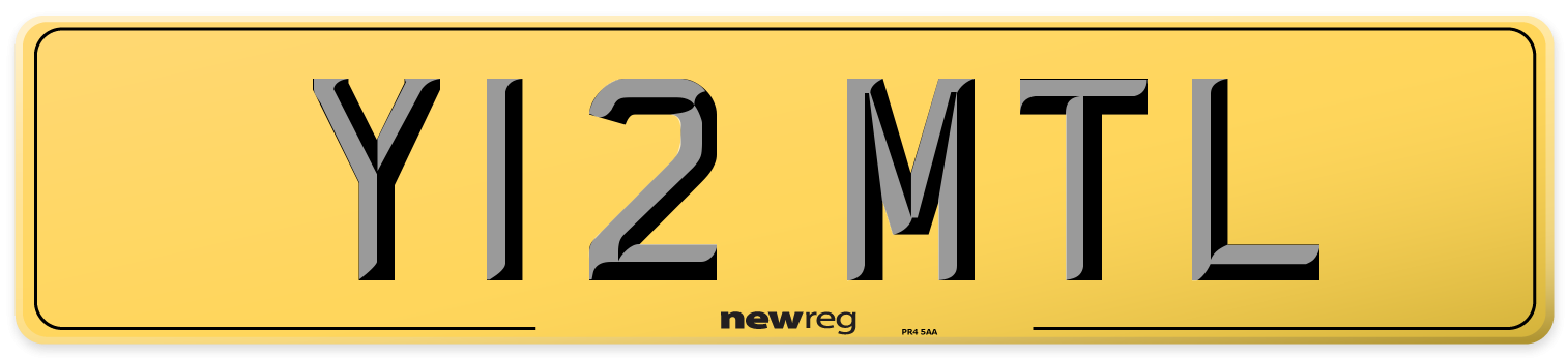 Y12 MTL Rear Number Plate