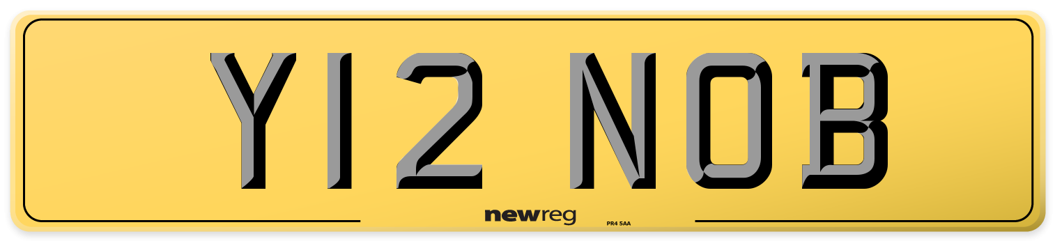 Y12 NOB Rear Number Plate