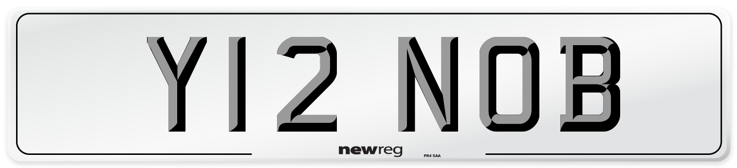 Y12 NOB Front Number Plate