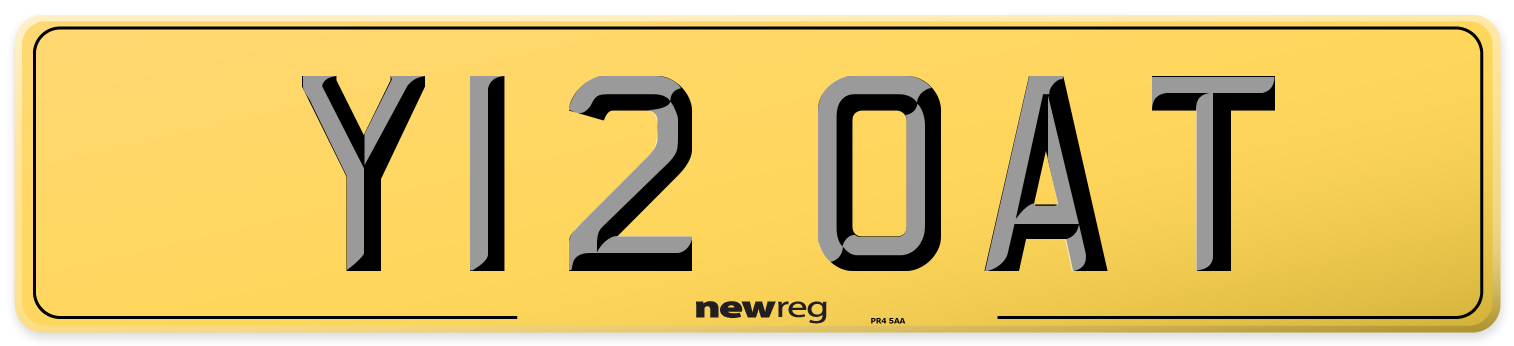 Y12 OAT Rear Number Plate