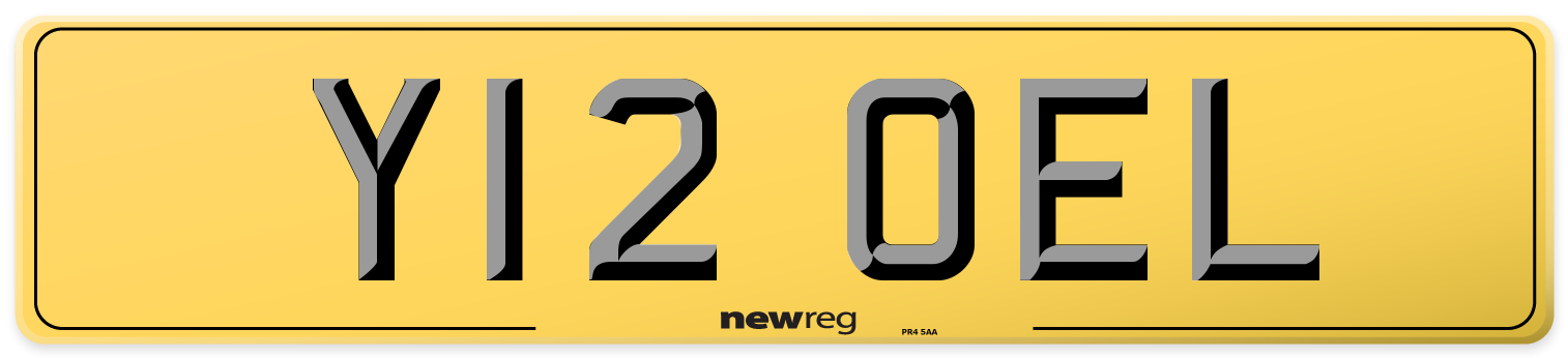 Y12 OEL Rear Number Plate