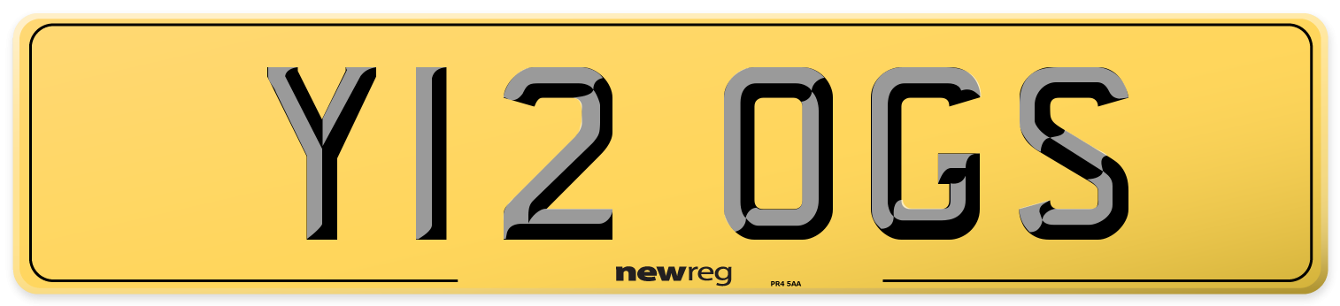 Y12 OGS Rear Number Plate